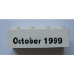 Brick 2 x 4 with October 1999 Pattern - White Brick 2 x 4 with October 1999 Pattern - White