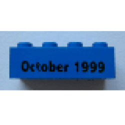 Brick 2 x 4 with October 1999 Pattern - Blue