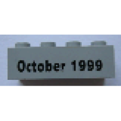 Brick 2 x 4 with October 1999 Pattern - Light Gray Brick 2 x 4 with October 1999 Pattern - Light Gray