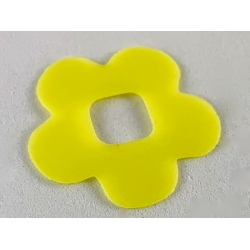 Clikits, Icon Accent Rubber Flower 5 Petals 2 7/8 x 2 7/8 - Trans-Yellow Clikits, Icon Accent Rubber Flower 5 Petals 2 7/8 x 2 7/8 - Trans-Yellow