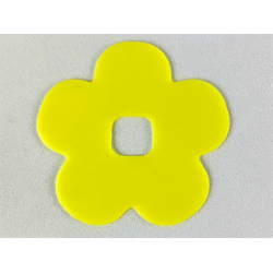 Clikits, Icon Accent Rubber Flower 5 Petals 4 1/4 x 4 1/4 - Trans-Yellow Clikits, Icon Accent Rubber Flower 5 Petals 4 1/4 x 4 1/4 - Trans-Yellow