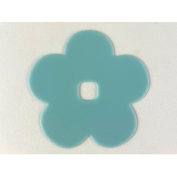 Clikits, Icon Accent Rubber Flower 5 Petals 5 3/4 x 5 3/4 - Trans-Aqua Clikits, Icon Accent Rubber Flower 5 Petals 5 3/4 x 5 3/4 - Trans-Aqua