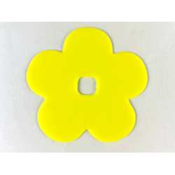 Clikits, Icon Accent Rubber Flower 5 Petals 5 3/4 x 5 3/4 - Trans-Yellow Clikits, Icon Accent Rubber Flower 5 Petals 5 3/4 x 5 3/4 - Trans-Yellow