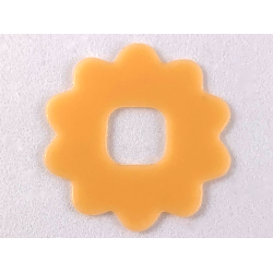 Clikits, Icon Accent Rubber Flower 10 Petals 2 3/4 x 2 3/4 - Trans-Light Orange Clikits, Icon Accent Rubber Flower 10 Petals 2 3/4 x 2 3/4 - Trans-Light Orange