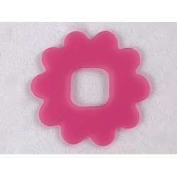 Clikits, Icon Accent Rubber Flower 10 Petals 2 3/4 x 2 3/4 - Trans-Dark Pink Clikits, Icon Accent Rubber Flower 10 Petals 2 3/4 x 2 3/4 - Trans-Dark Pink