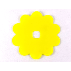 Clikits, Icon Accent Rubber Flower 10 Petals 5 3/8 x 5 3/8 - Trans-Yellow Clikits, Icon Accent Rubber Flower 10 Petals 5 3/8 x 5 3/8 - Trans-Yellow