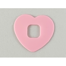 Clikits, Icon Accent Rubber Heart 2 5/8 x 2 5/8 - Bright Pink