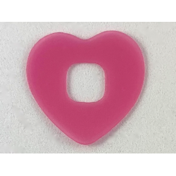 Clikits, Icon Accent Rubber Heart 2 5/8 x 2 5/8 - Trans-Dark Pink