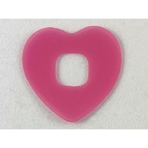 Деталь LEGO 46844rub Clikits, Icon Accent Rubber Heart 2 5/8 x 2 5/8 - Trans-Dark Pink