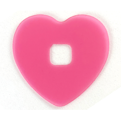 Clikits, Icon Accent Rubber Heart 3 7/8 x 3 7/8 - Trans-Dark Pink