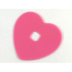 Clikits, Icon Accent Rubber Heart 5 1/4 x 5 1/4 - Trans-Pink