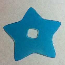 Clikits, Icon Accent Rubber Star 5 x 5 (Undetermined Type) - Trans-Light Blue