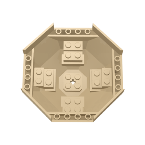 Деталь LEGO 2618 Cockpit 10 x 10 x 4 Octagonal with Axle Hole - Tan