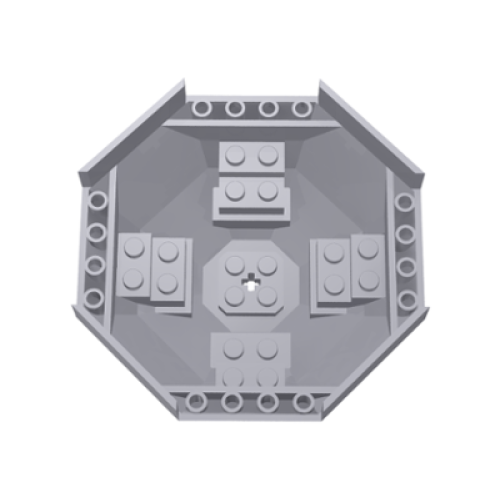 Деталь LEGO 2618 Cockpit 10 x 10 x 4 Octagonal with Axle Hole - Light Bluish Gray