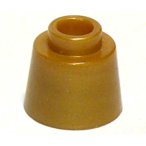Деталь LEGO 85975 Cone 1 1/6 x 1 1/6 x 2/3 (Fez) - Pearl Gold