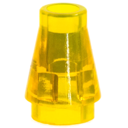 Cone 1 x 1 - Trans-Neon Yellow