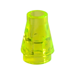 Cone 1 x 1 - Trans-Neon Green