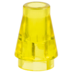 Cone 1 x 1 - Trans-Yellow