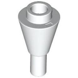 Cone 1 x 1 Inverted with Bar - White