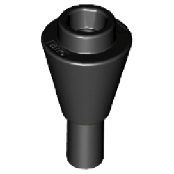 Cone 1 x 1 Inverted with Bar - Black