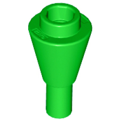 Cone 1 x 1 Inverted with Bar - Bright Green