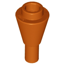 Cone 1 x 1 Inverted with Bar - Dark Orange