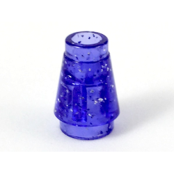 Cone 1 x 1 with Top Groove - Glitter Trans-Purple