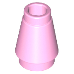 Cone 1 x 1 with Top Groove - Bright Pink