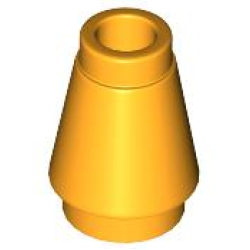 Cone 1 x 1 with Top Groove - Bright Light Orange