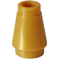 Cone 1 x 1 with Top Groove - Pearl Gold