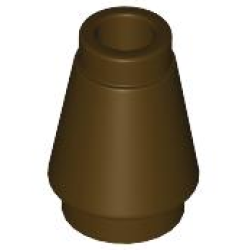 Cone 1 x 1 with Top Groove - Dark Brown