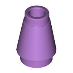 Cone 1 x 1 with Top Groove - Medium Lavender