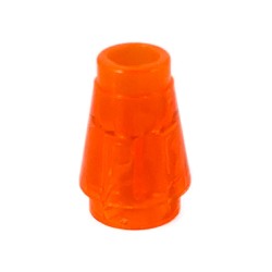 Cone 1 x 1 with Top Groove - Trans-Neon Orange