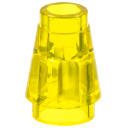 Cone 1 x 1 with Top Groove - Trans-Yellow