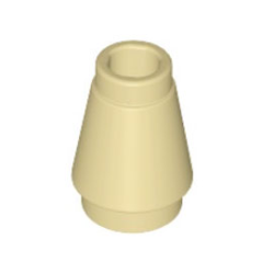 Cone 1 x 1 with Top Groove - Tan