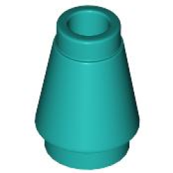 Cone 1 x 1 with Top Groove - Dark Turquoise