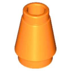 Cone 1 x 1 with Top Groove - Orange