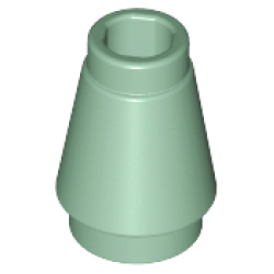 Cone 1 x 1 with Top Groove - Sand Green