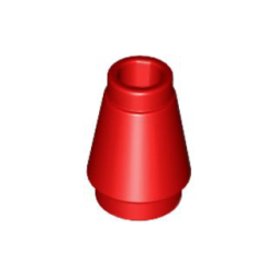 Cone 1 x 1 with Top Groove - Red