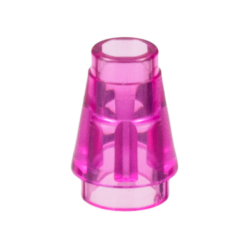 Cone 1 x 1 with Top Groove - Trans-Dark Pink