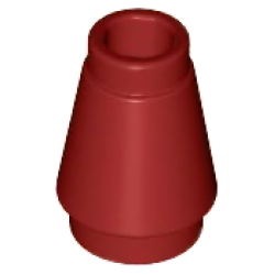 Cone 1 x 1 with Top Groove - Dark Red