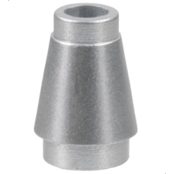 Cone 1 x 1 with Top Groove - Metallic Silver