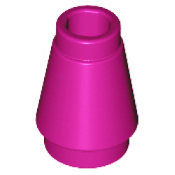 Cone 1 x 1 with Top Groove - Magenta