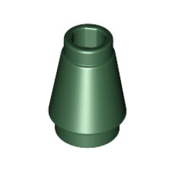 Cone 1 x 1 with Top Groove - Dark Green
