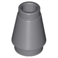 Cone 1 x 1 with Top Groove - Dark Bluish Gray