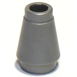 Cone 1 x 1 with Top Groove - Flat Silver