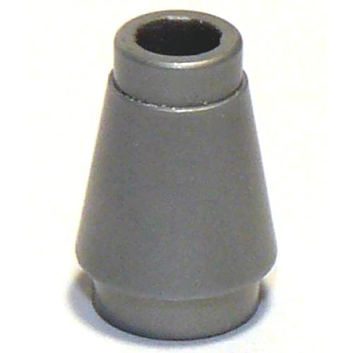 Деталь LEGO 4589b Cone 1 x 1 with Top Groove - Flat Silver