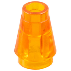 Cone 1 x 1 with Top Groove - Trans-Orange