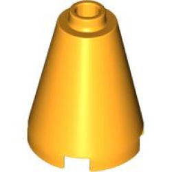 Cone 2 x 2 x 2 - Open Stud - Bright Light Orange Cone 2 x 2 x 2 - Open Stud - Bright Light Orange