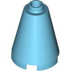 Cone 2 x 2 x 2 - Open Stud - Medium Azure Cone 2 x 2 x 2 - Open Stud - Medium Azure